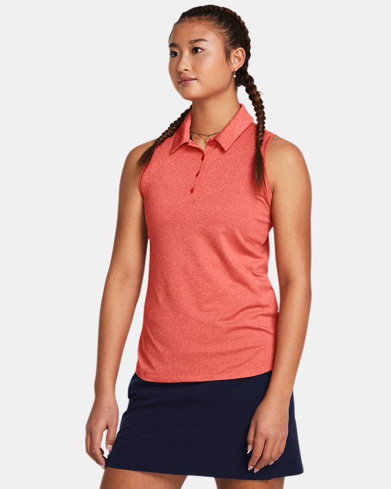 Polo sans manches UA Playoff pour femme, Red, pdpMainDesktop image number 0